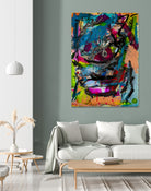 Inside the Chaos of Love by Janet London on GIANT ART - blue abstract