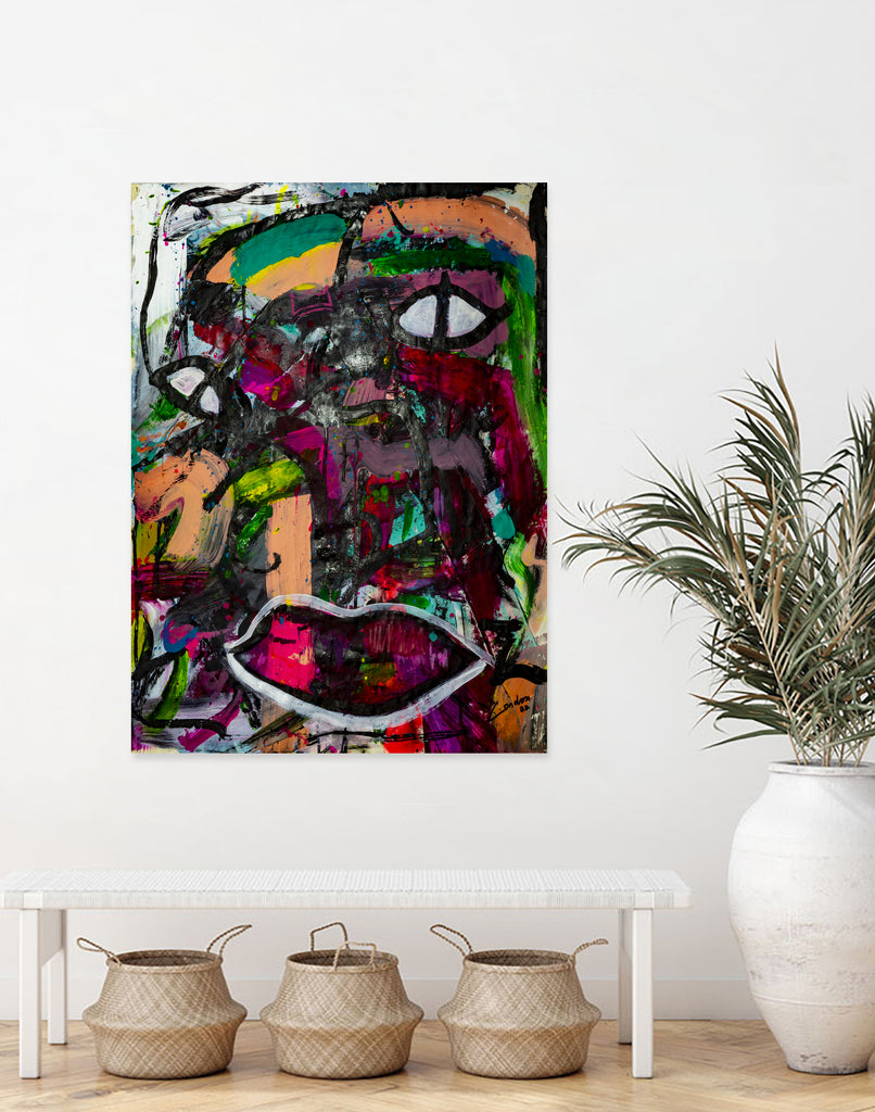 All Eyes On You by Janet London on GIANT ART - pink abstract
