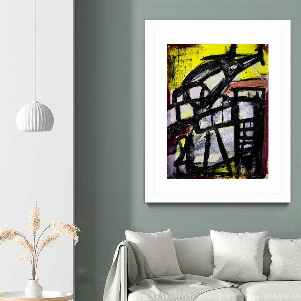 The Helicopter Comes Home by Janet London on GIANT ART - black abstract