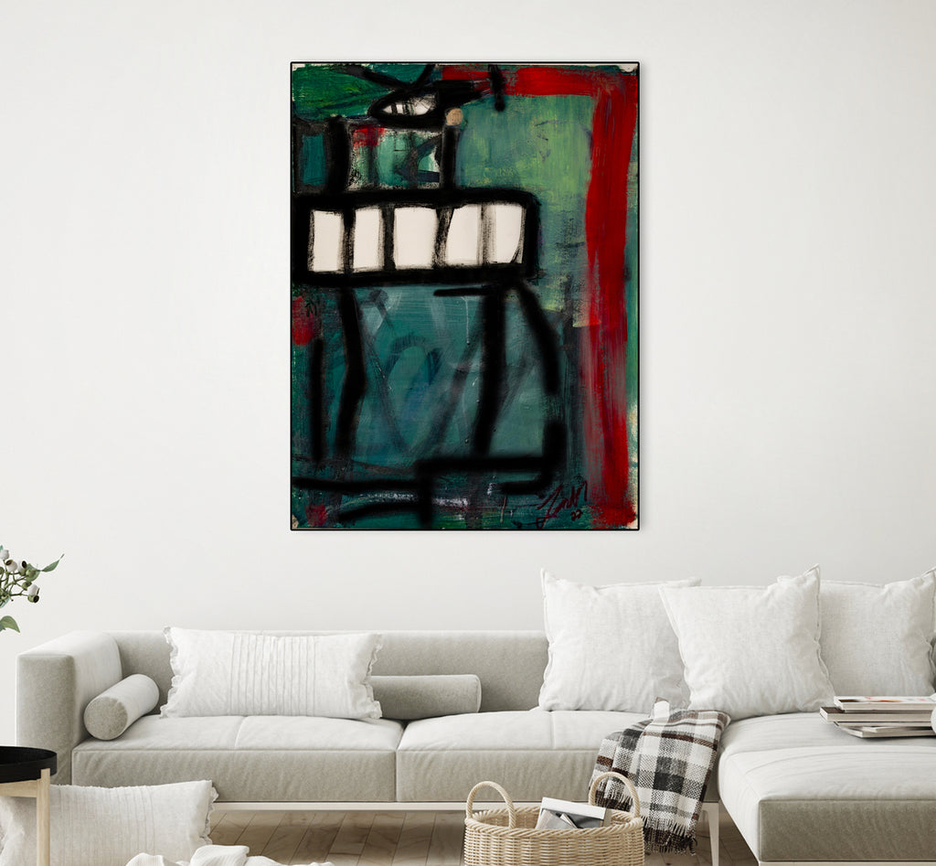 The Helicopter Comes Home No 2 by Janet London on GIANT ART - black abstract