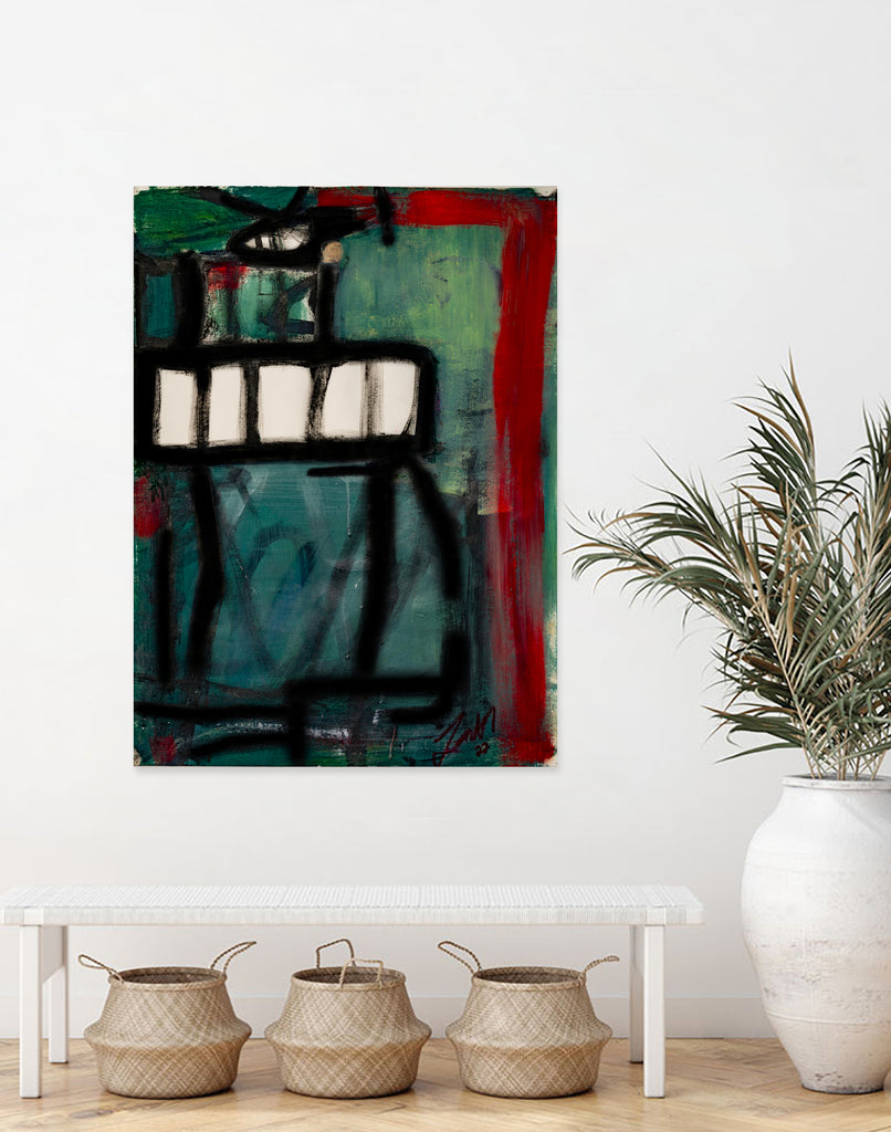 The Helicopter Comes Home No 2 by Janet London on GIANT ART - black abstract