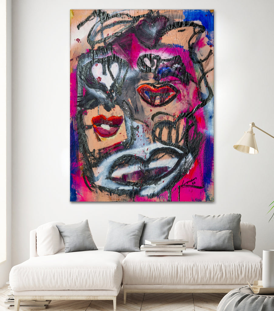 The Lips of Love by Janet London on GIANT ART - pink abstract