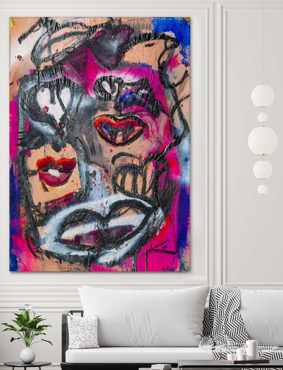 The Lips of Love by Janet London on GIANT ART - pink abstract