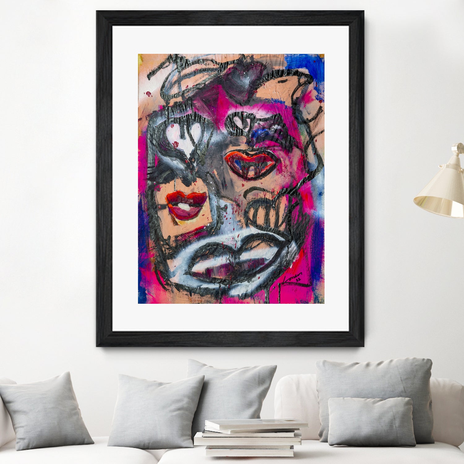 The Lips of Love by Janet London on GIANT ART - pink abstract