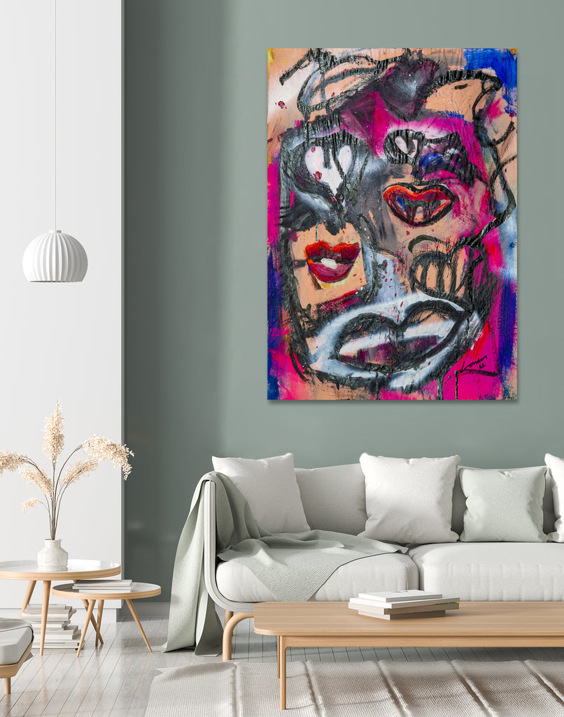 The Lips of Love by Janet London on GIANT ART - pink abstract