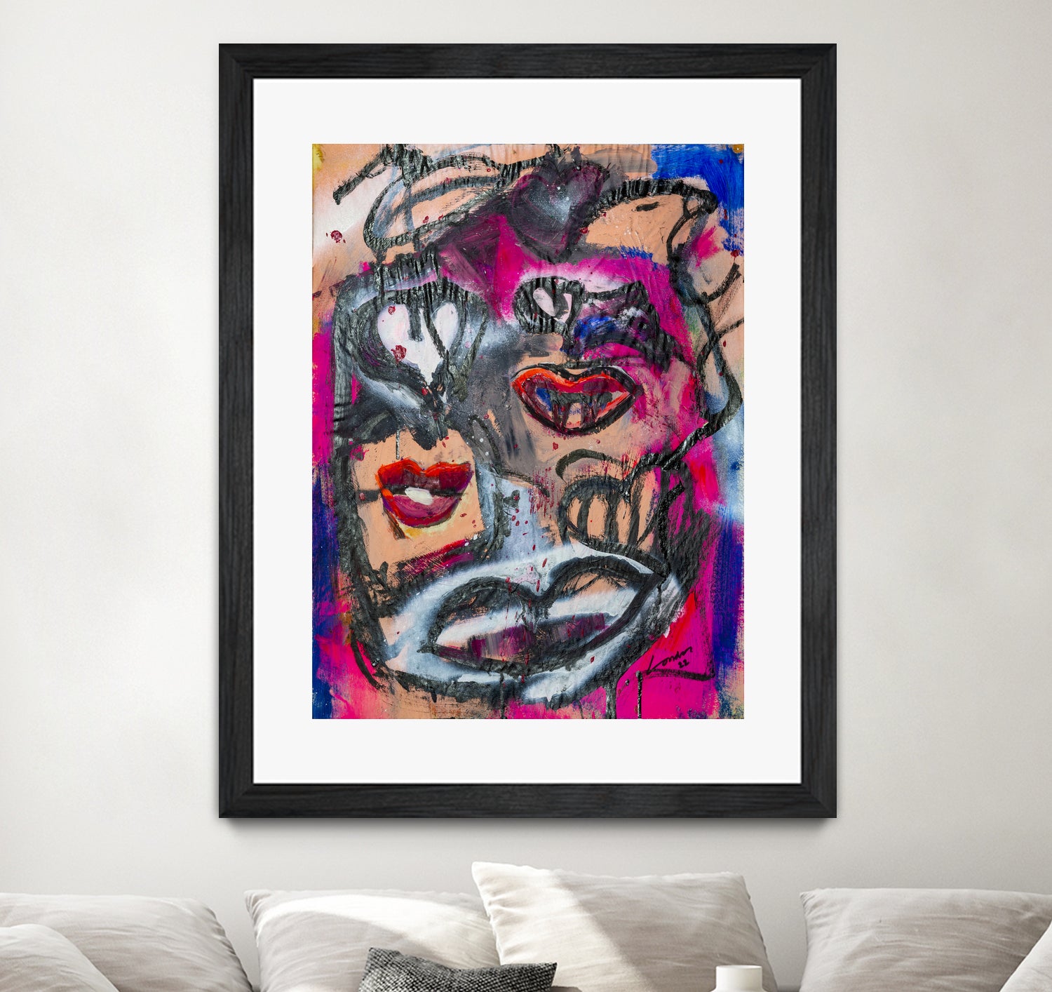 The Lips of Love by Janet London on GIANT ART - pink abstract