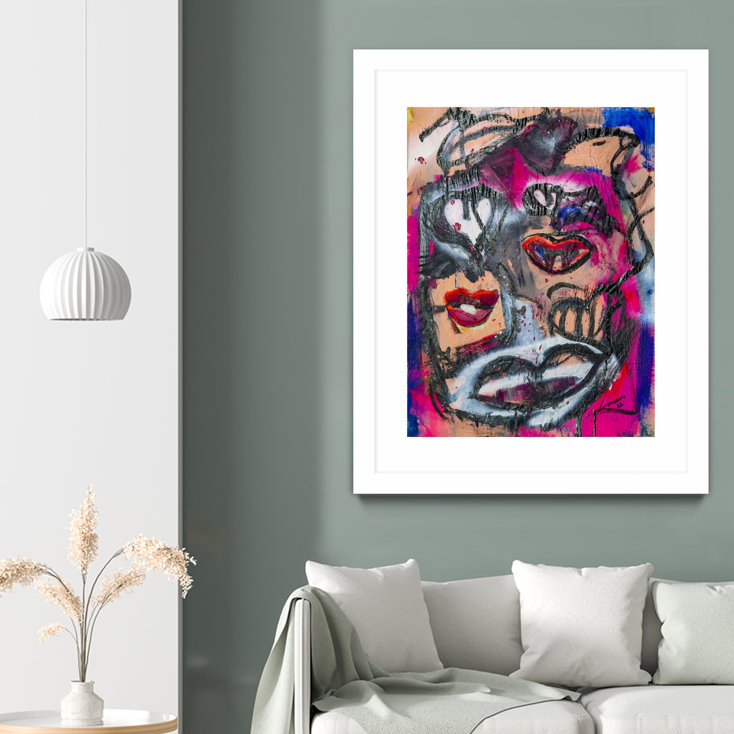 The Lips of Love by Janet London on GIANT ART - pink abstract