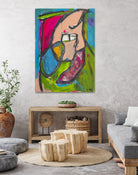 Fazes of the Moon by Janet London on GIANT ART - green abstract