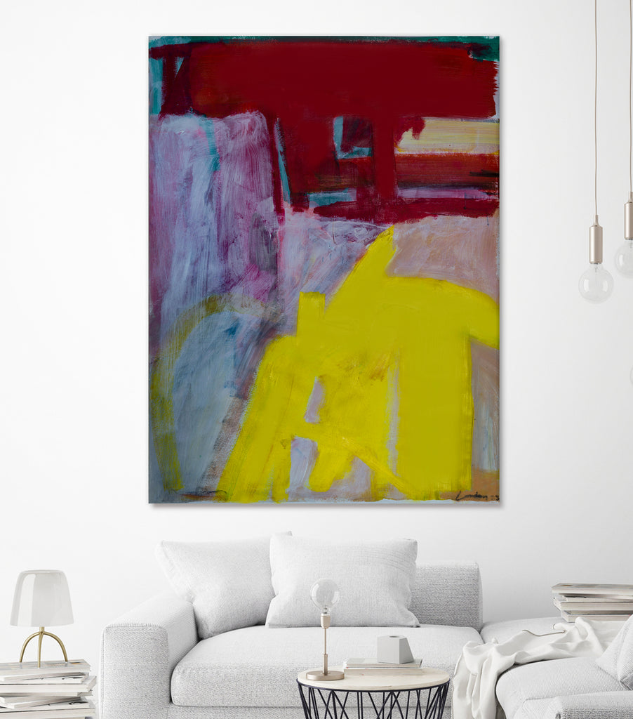 Red and Yellow Collide by Janet London on GIANT ART - yellow abstract