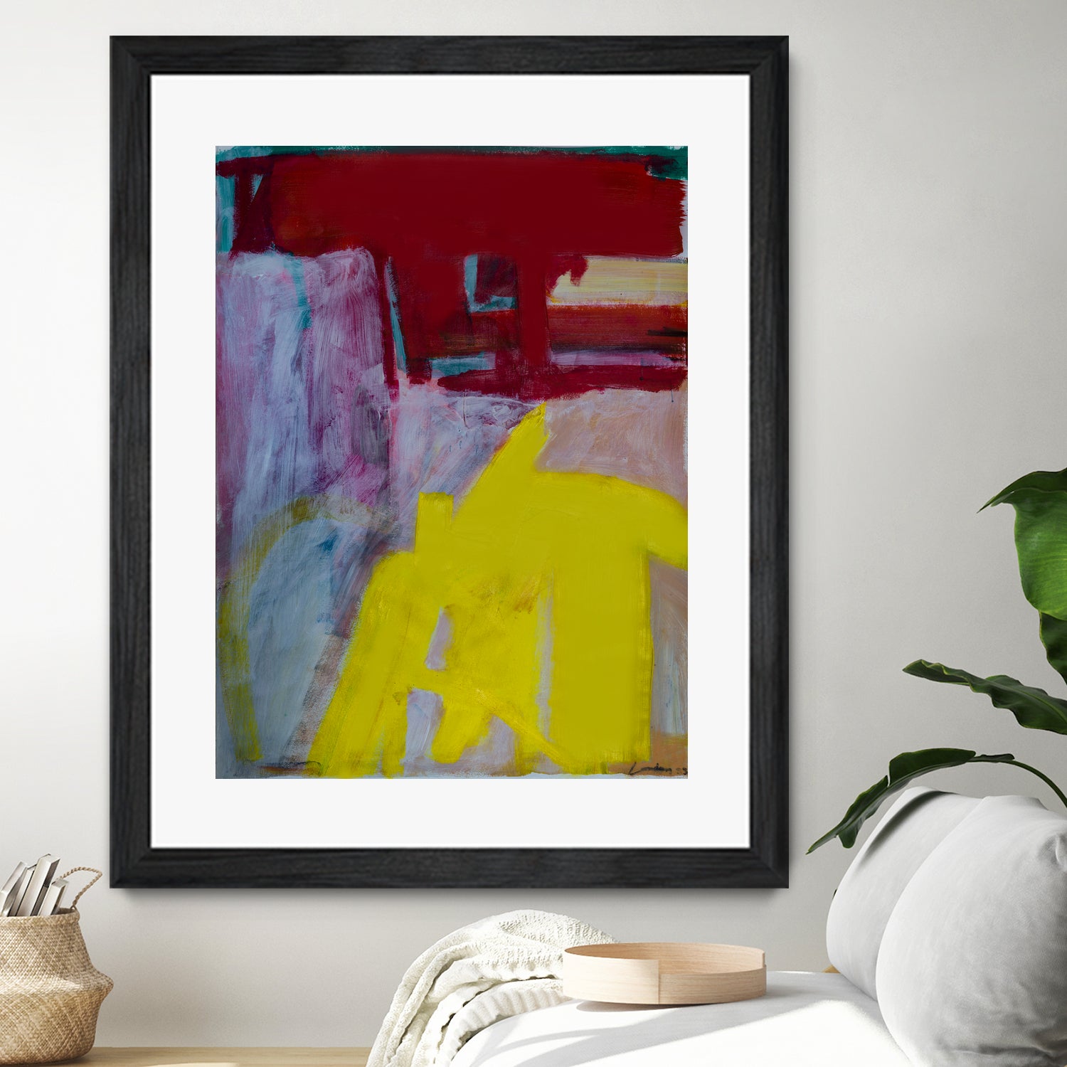 Red and Yellow Collide by Janet London on GIANT ART - yellow abstract