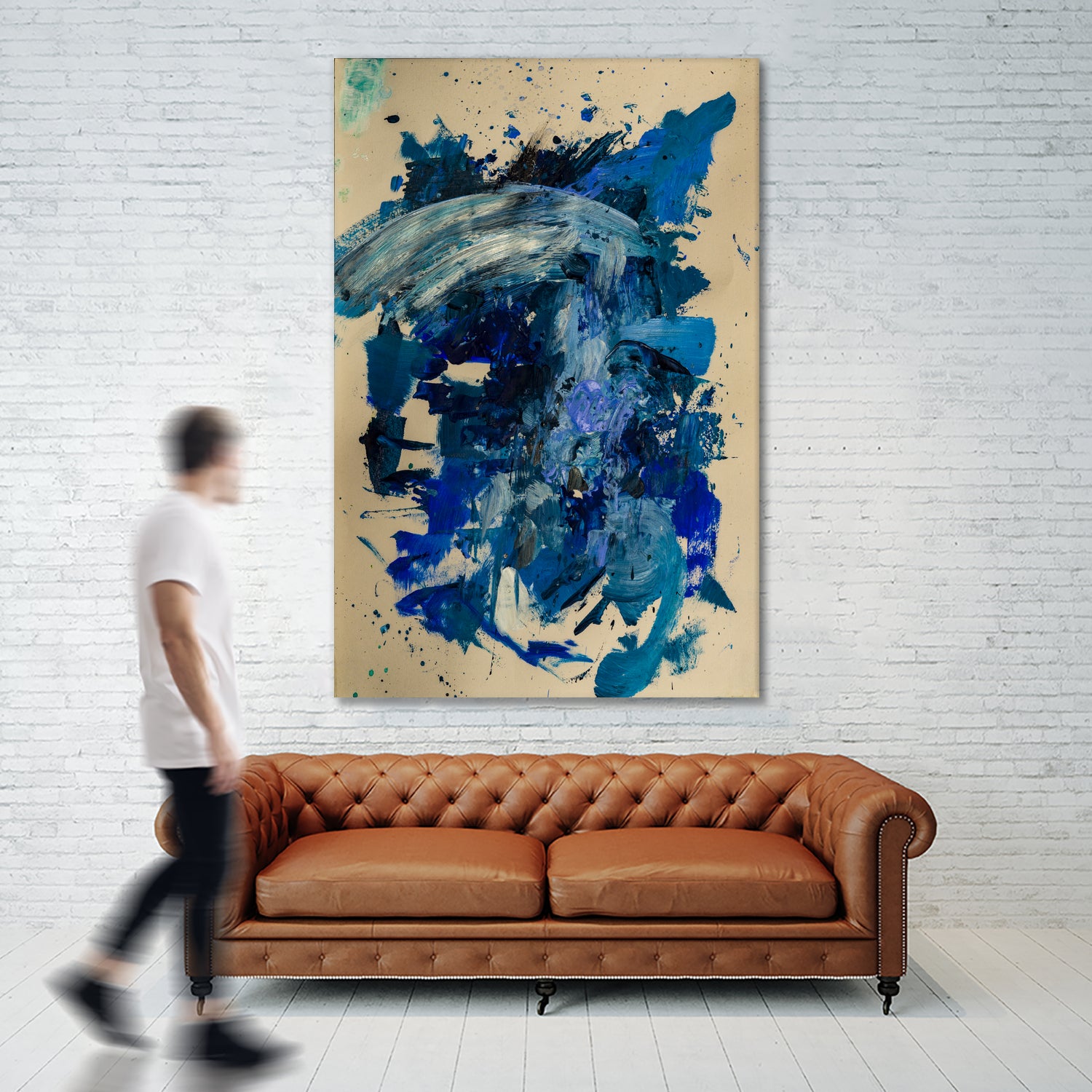 Feel the Ocean`s Power No 1 by Janet London on GIANT ART - blue abstract