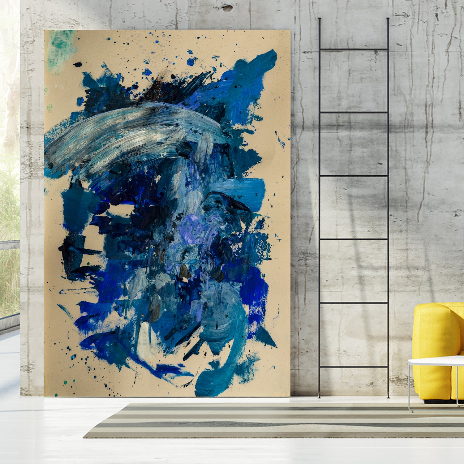 Feel the Ocean`s Power No 1 by Janet London on GIANT ART - blue abstract