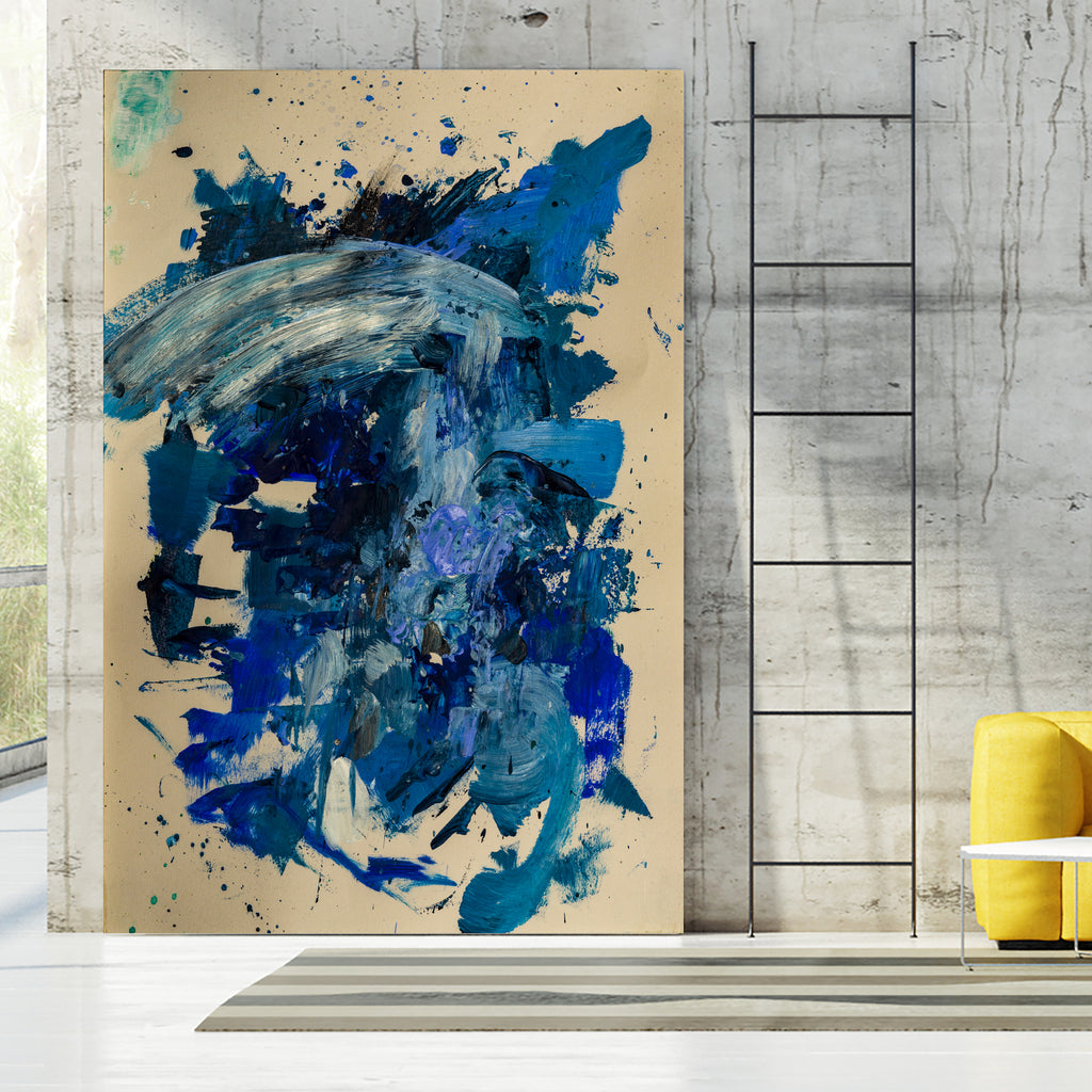 Feel the Ocean`s Power No 1 by Janet London on GIANT ART - blue abstract