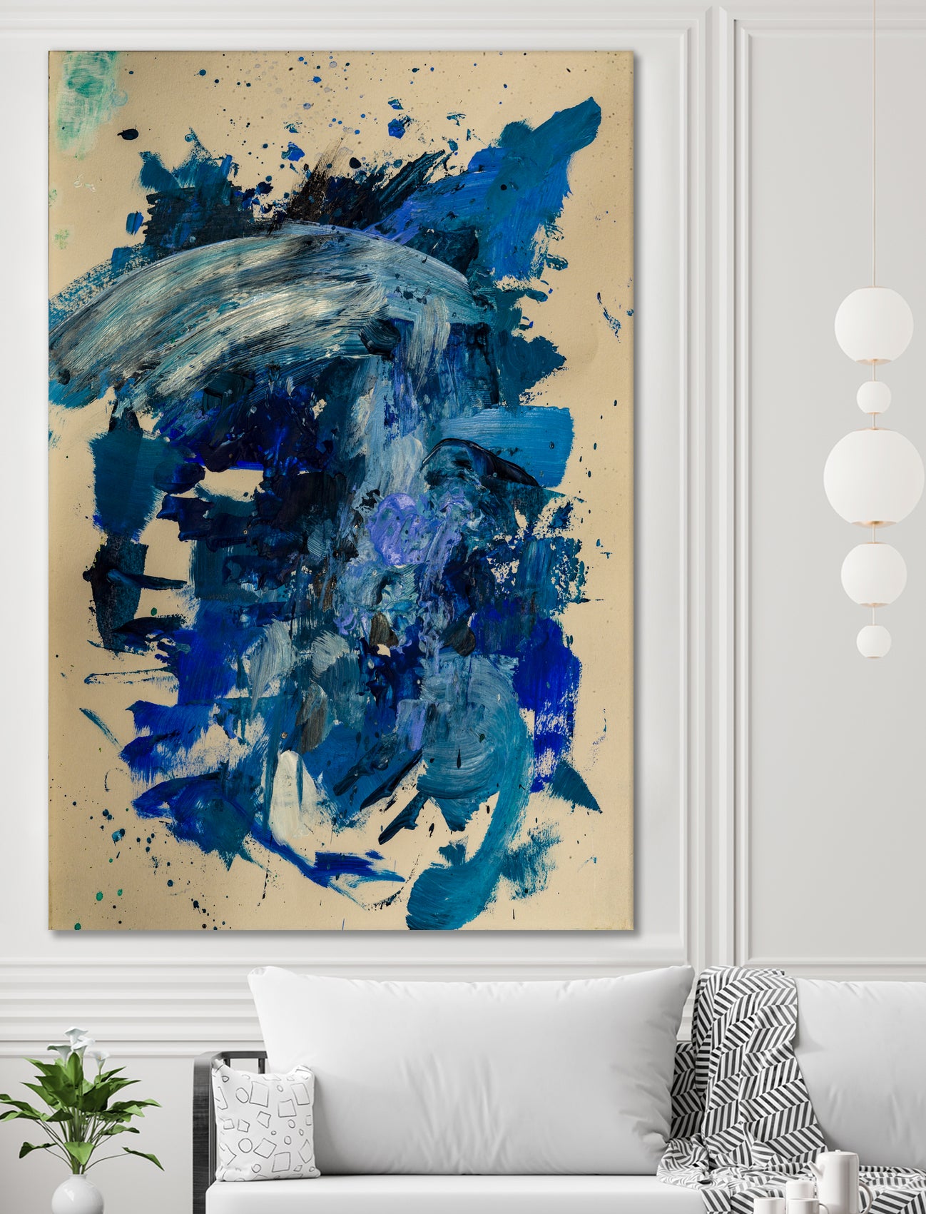 Feel the Ocean`s Power No 1 by Janet London on GIANT ART - blue abstract