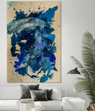 Feel the Ocean`s Power No 1 by Janet London on GIANT ART - blue abstract