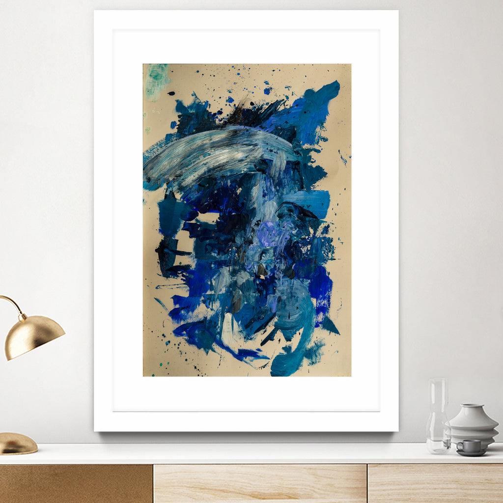 Feel the Ocean`s Power No 1 by Janet London on GIANT ART - blue abstract