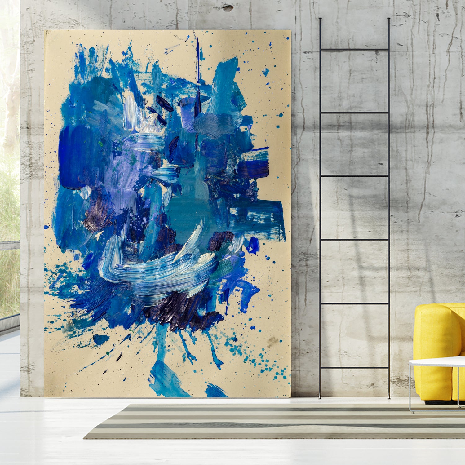 Feel the Ocean`s Power No 2 by Janet London on GIANT ART - blue abstract