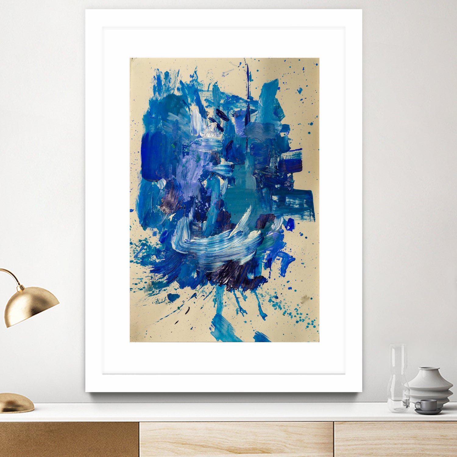 Feel the Ocean`s Power No 2 by Janet London on GIANT ART - blue abstract