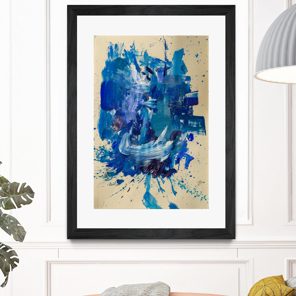 Feel the Ocean`s Power No 2 by Janet London on GIANT ART - blue abstract