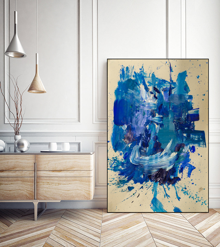 Feel the Ocean`s Power No 2 by Janet London on GIANT ART - blue abstract