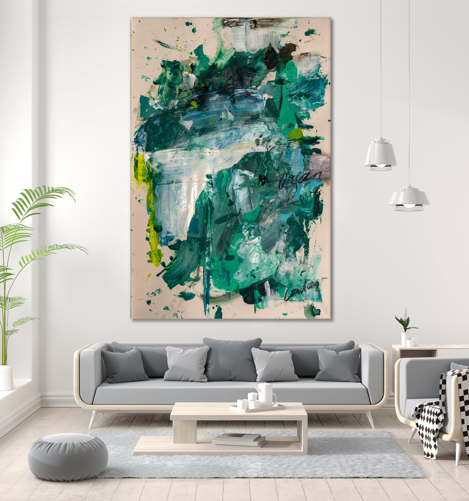 Endless Turquoise and Green No 1 by Janet London on GIANT ART - green abstract