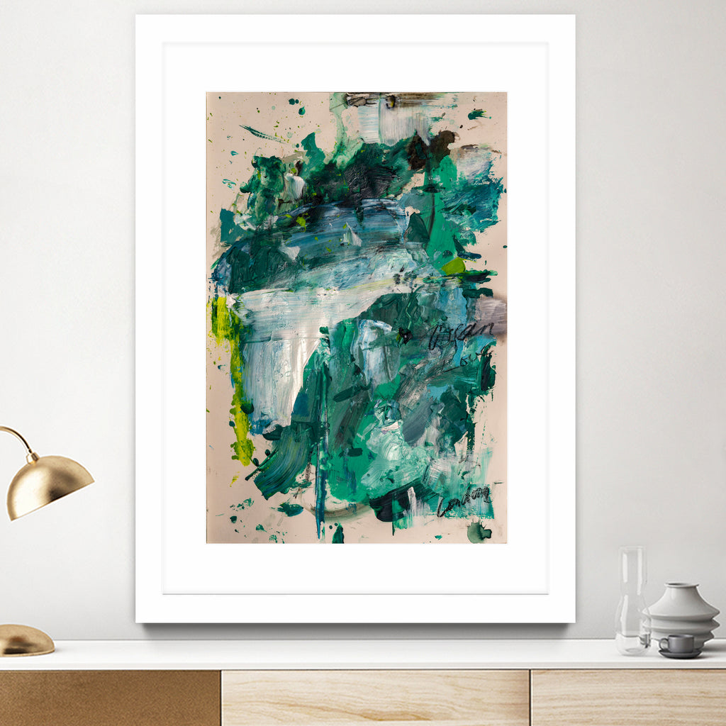 Endless Turquoise and Green No 1 by Janet London on GIANT ART - green abstract