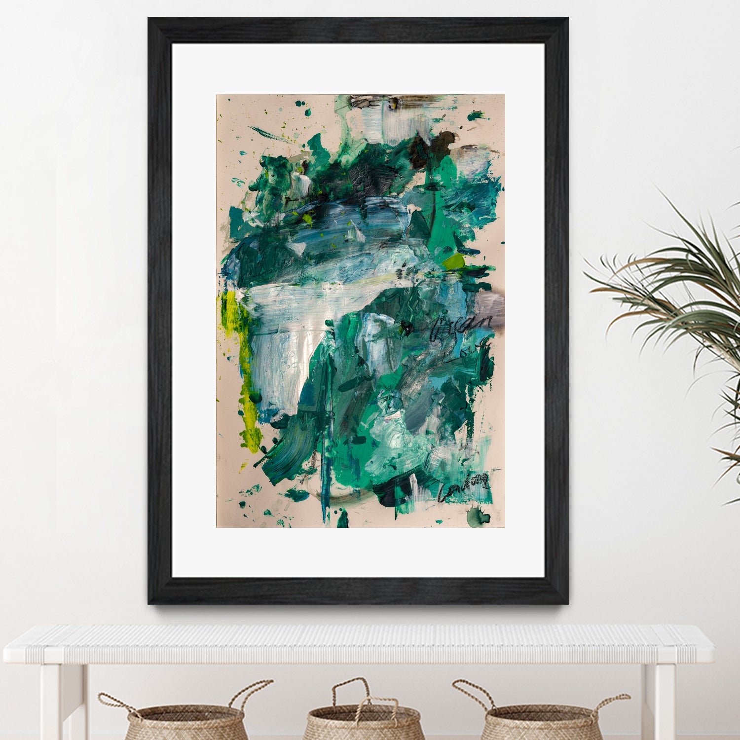 Endless Turquoise and Green No 1 by Janet London on GIANT ART - green abstract