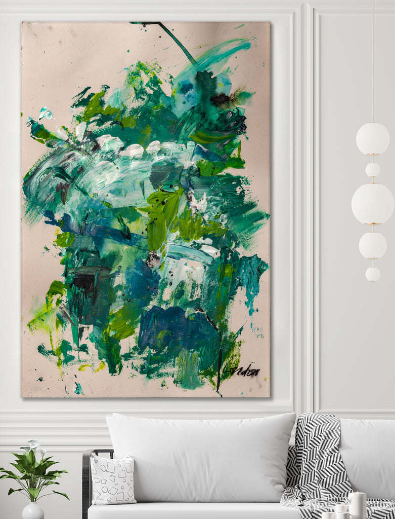 Endless Turquoise and Green No 2 by Janet London on GIANT ART - green abstract
