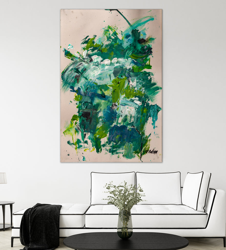 Endless Turquoise and Green No 2 by Janet London on GIANT ART - green abstract