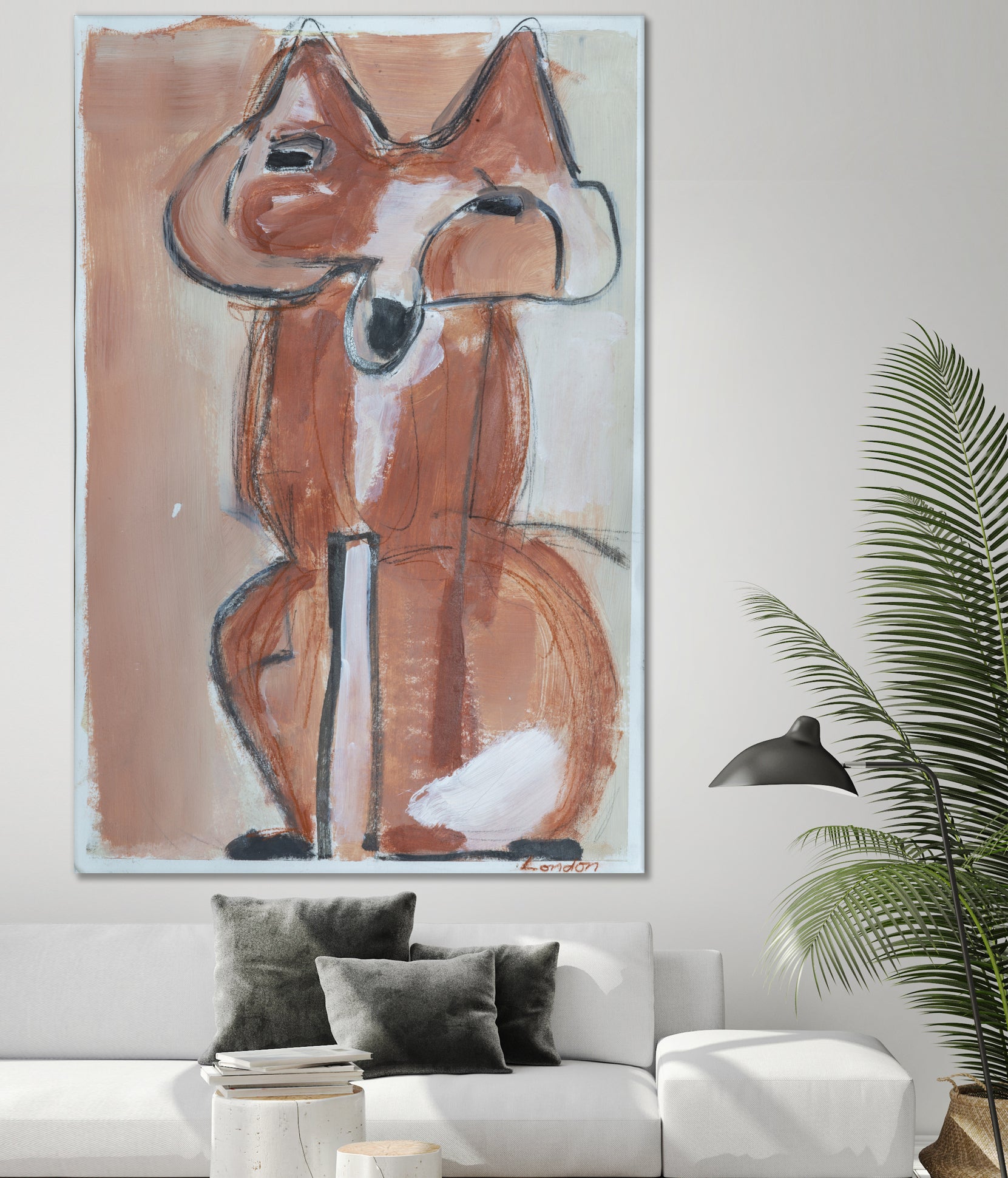 Abstract red fox by Janet London on GIANT ART - rust abstract fox