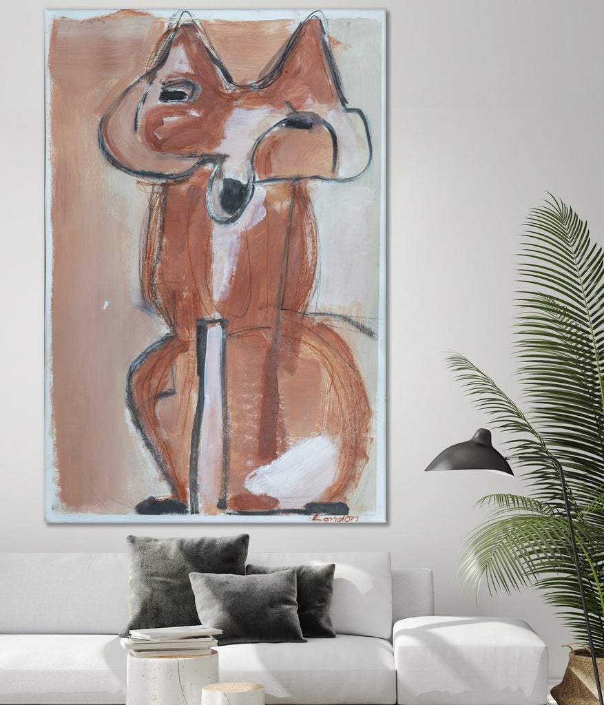 Abstract red fox by Janet London on GIANT ART - rust abstract fox