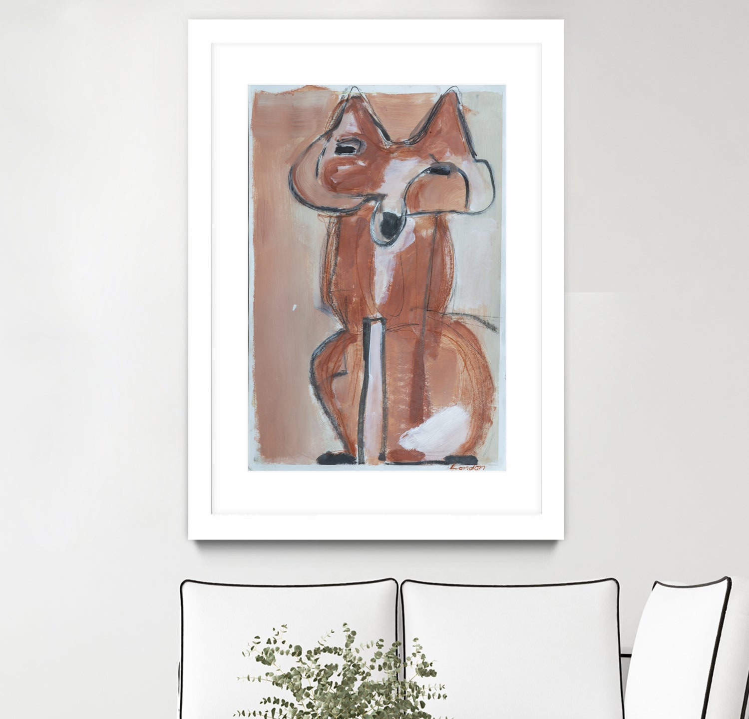 Abstract red fox by Janet London on GIANT ART - rust abstract fox