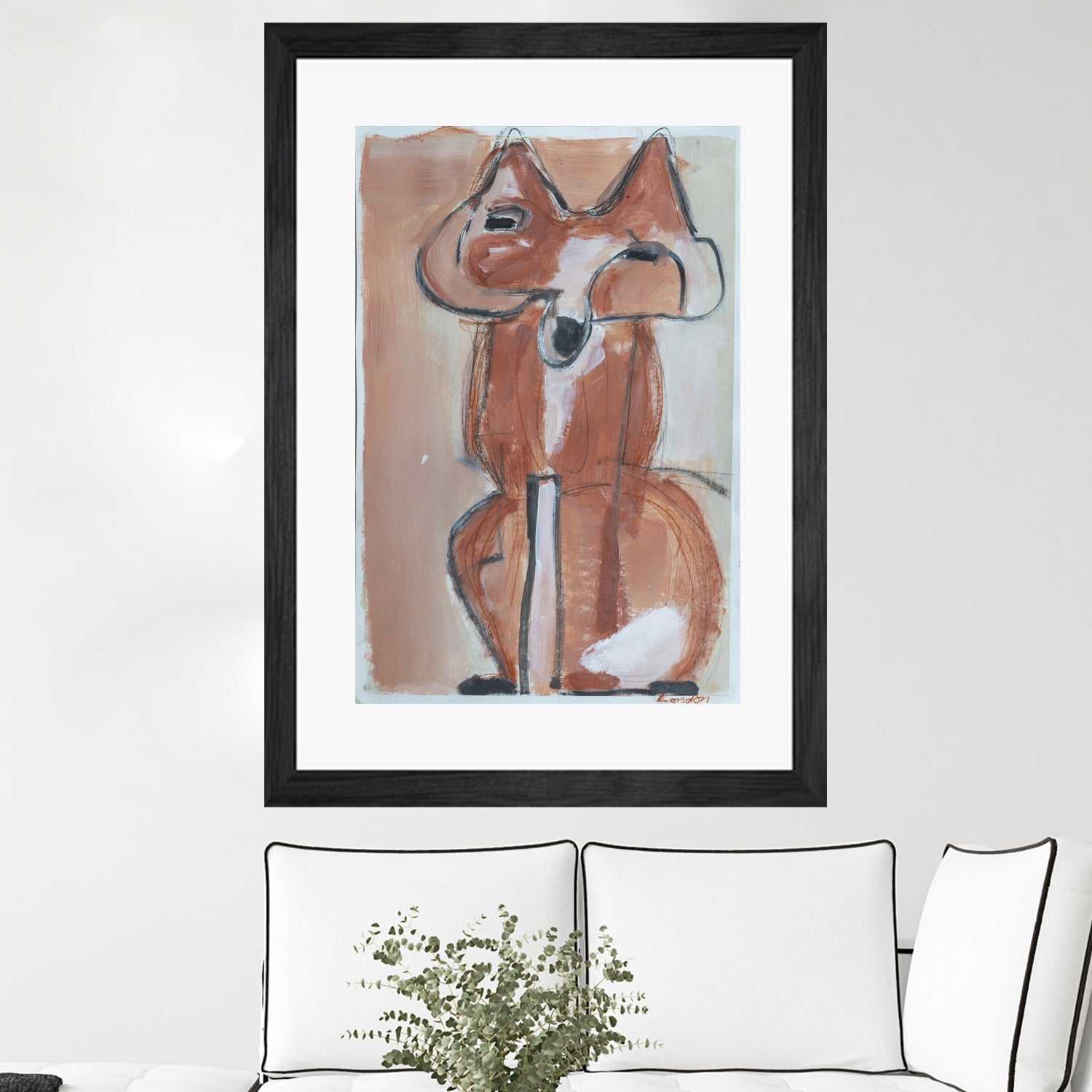 Abstract red fox by Janet London on GIANT ART - rust abstract fox