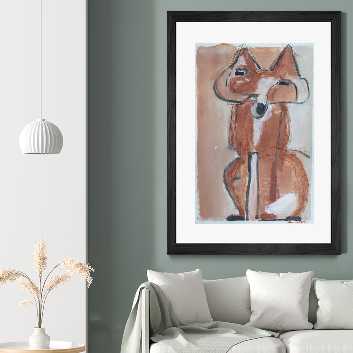 Abstract red fox by Janet London on GIANT ART - rust abstract fox