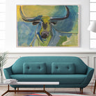 Bullseye by Janet London on GIANT ART - blue abstract bull