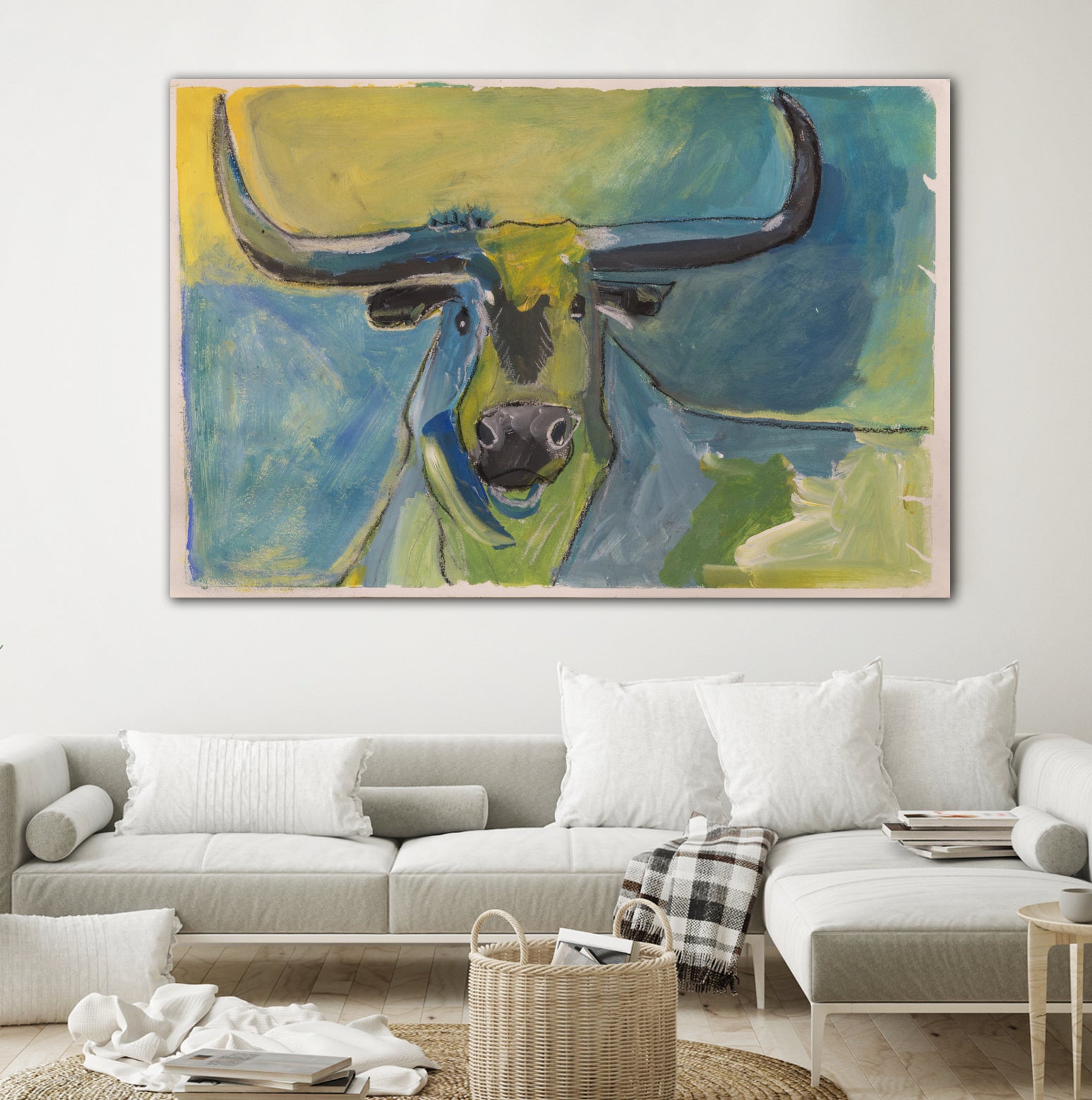 Bullseye by Janet London on GIANT ART - blue abstract bull