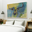 Bullseye by Janet London on GIANT ART - blue abstract bull