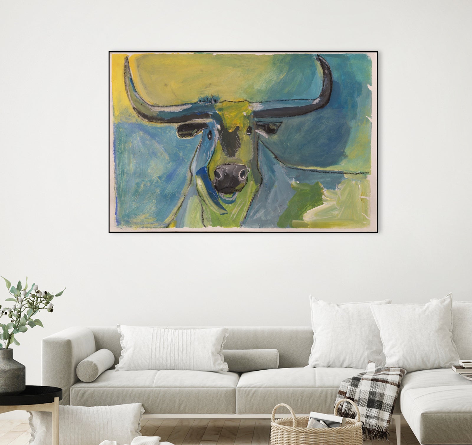 Bullseye by Janet London on GIANT ART - blue abstract bull