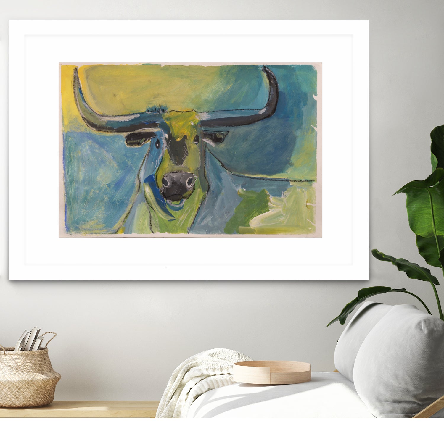 Bullseye by Janet London on GIANT ART - blue abstract bull