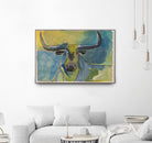 Bullseye by Janet London on GIANT ART - blue abstract bull