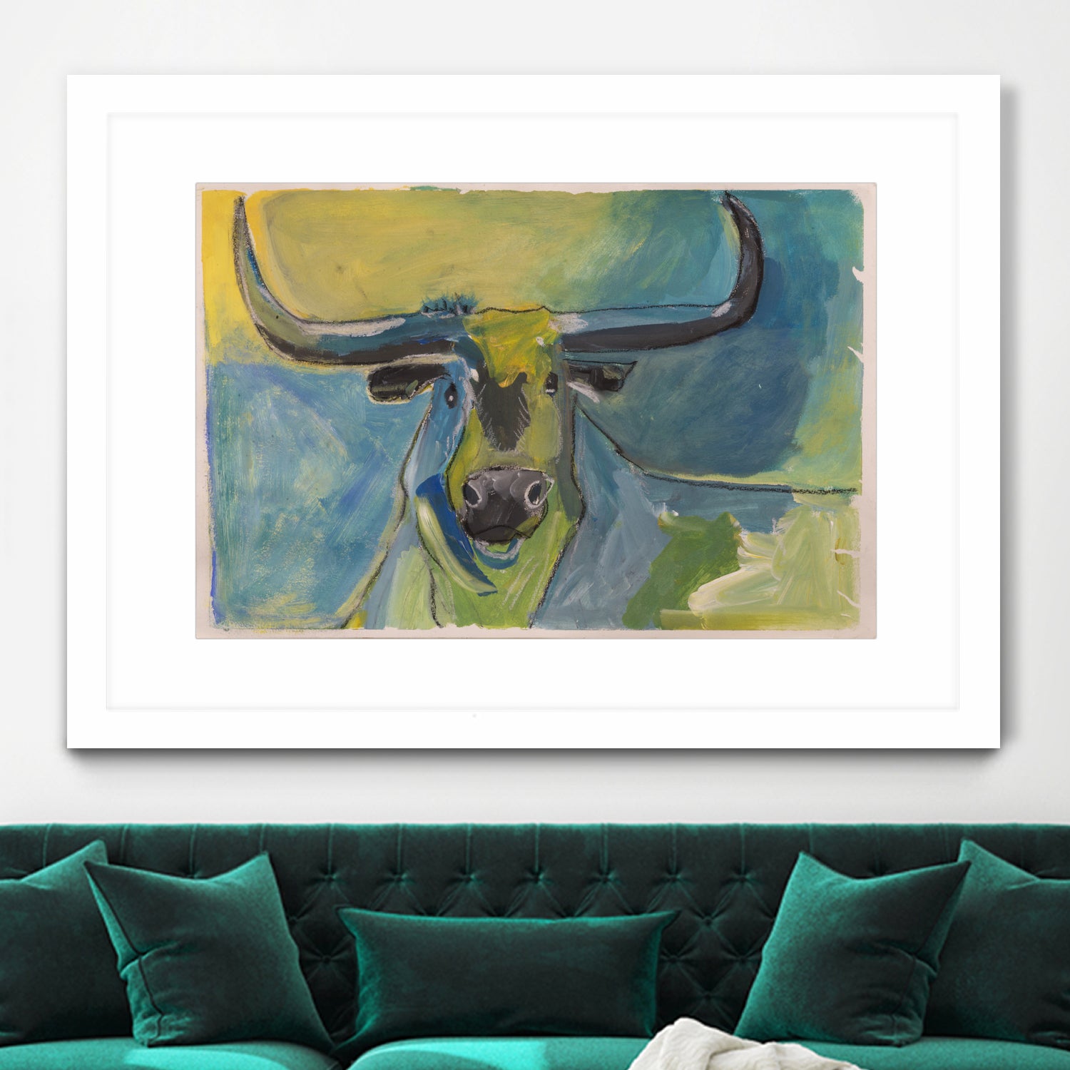 Bullseye by Janet London on GIANT ART - blue abstract bull