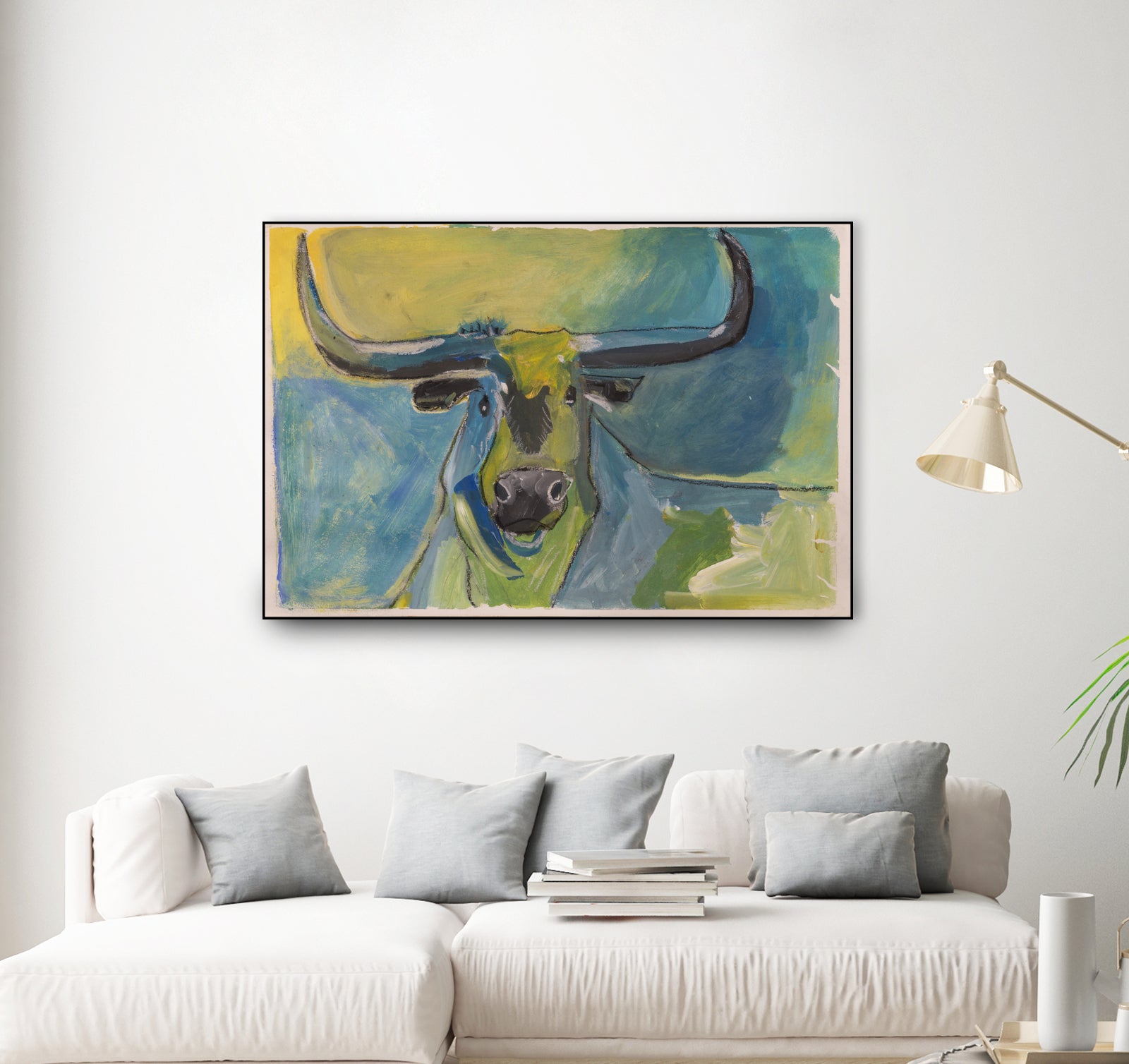 Bullseye by Janet London on GIANT ART - blue abstract bull