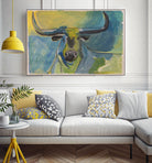 Bullseye by Janet London on GIANT ART - blue abstract bull