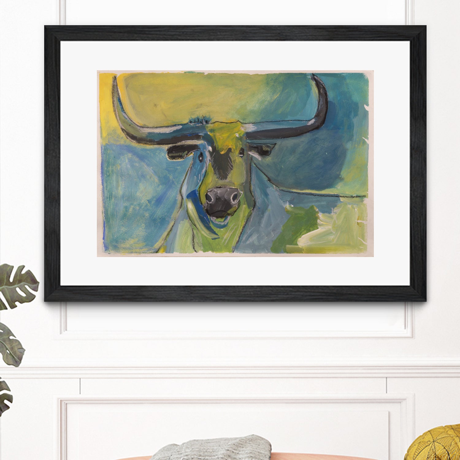 Bullseye by Janet London on GIANT ART - blue abstract bull