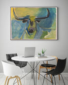 Bullseye by Janet London on GIANT ART - blue abstract bull