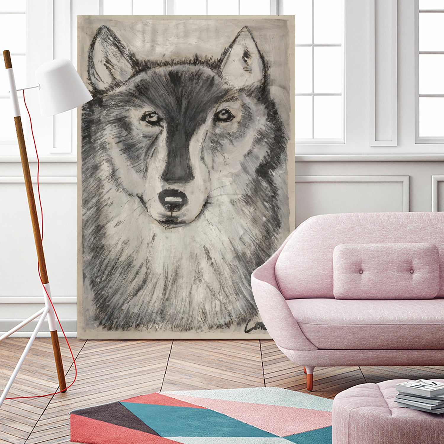 Wolfie by Janet London on GIANT ART - black and white abstract wolf