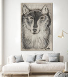 Wolfie by Janet London on GIANT ART - black and white abstract wolf