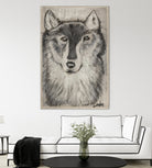 Wolfie by Janet London on GIANT ART - black and white abstract wolf