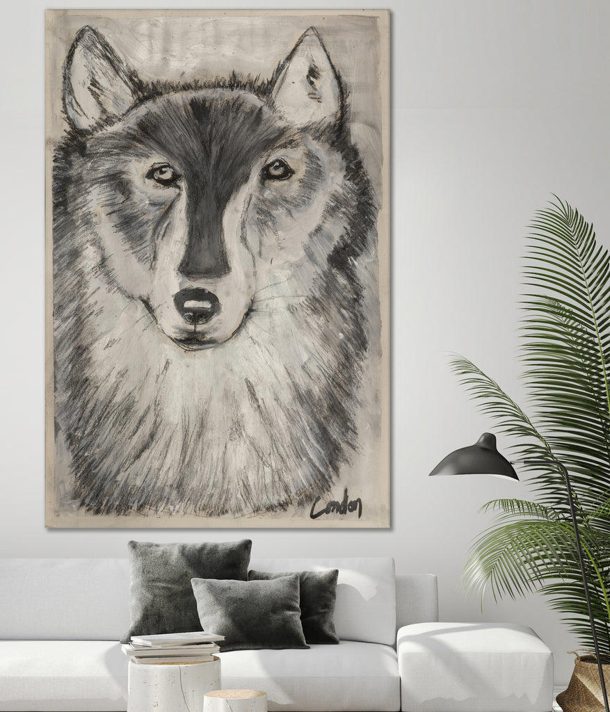 Wolfie by Janet London on GIANT ART - black and white abstract wolf