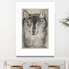 Wolfie by Janet London on GIANT ART - black and white abstract wolf